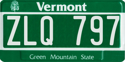 VT license plate ZLQ797