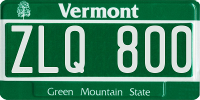VT license plate ZLQ800