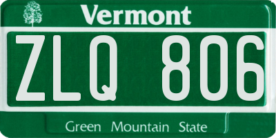 VT license plate ZLQ806