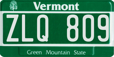 VT license plate ZLQ809