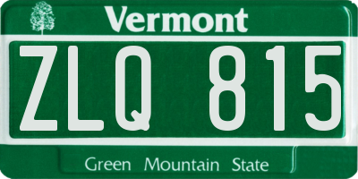 VT license plate ZLQ815