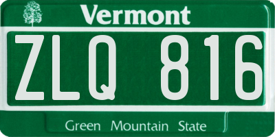 VT license plate ZLQ816