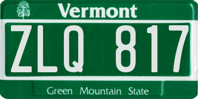 VT license plate ZLQ817