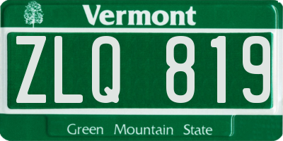 VT license plate ZLQ819