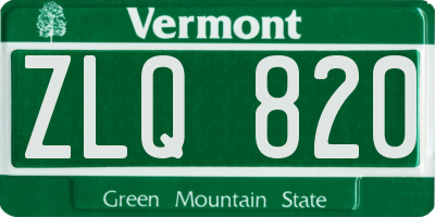 VT license plate ZLQ820