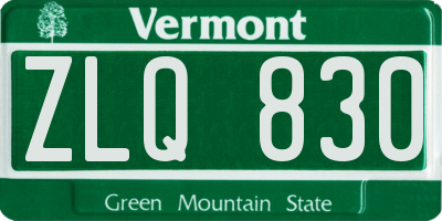 VT license plate ZLQ830