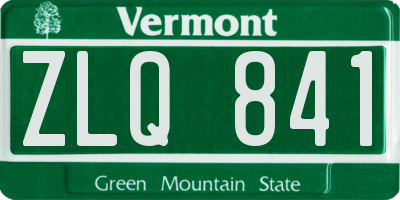 VT license plate ZLQ841