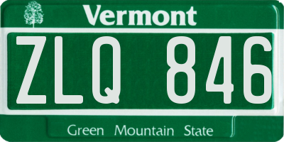 VT license plate ZLQ846
