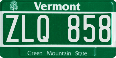 VT license plate ZLQ858