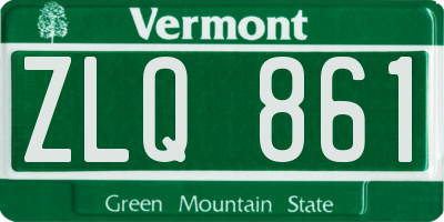 VT license plate ZLQ861