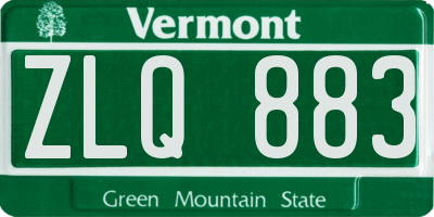 VT license plate ZLQ883