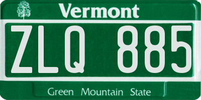 VT license plate ZLQ885