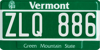 VT license plate ZLQ886