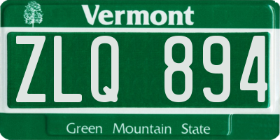 VT license plate ZLQ894