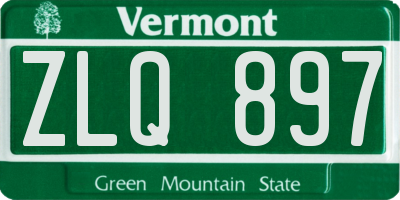 VT license plate ZLQ897