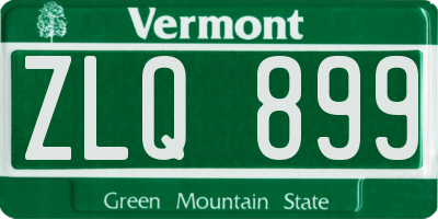 VT license plate ZLQ899