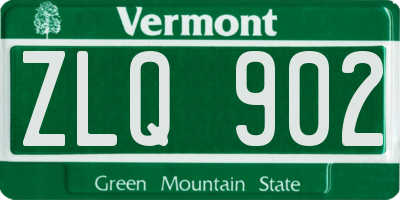 VT license plate ZLQ902