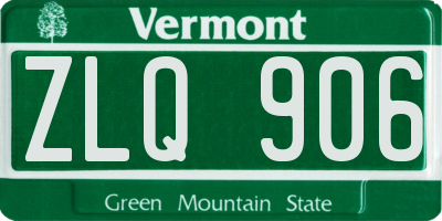 VT license plate ZLQ906