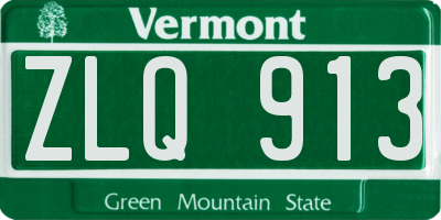 VT license plate ZLQ913