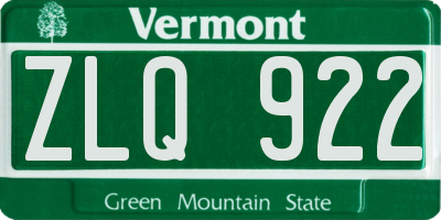 VT license plate ZLQ922