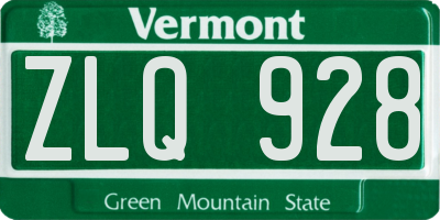 VT license plate ZLQ928