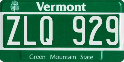 VT license plate ZLQ929