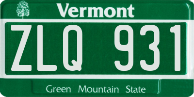 VT license plate ZLQ931