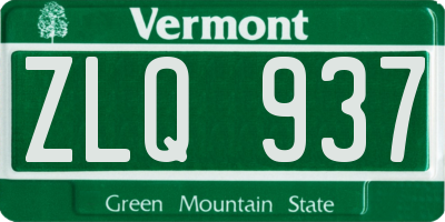 VT license plate ZLQ937