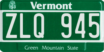 VT license plate ZLQ945