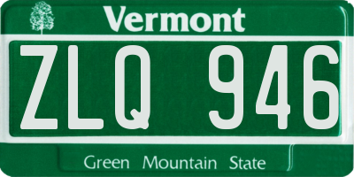 VT license plate ZLQ946