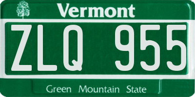 VT license plate ZLQ955