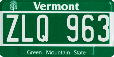 VT license plate ZLQ963