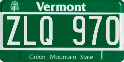 VT license plate ZLQ970