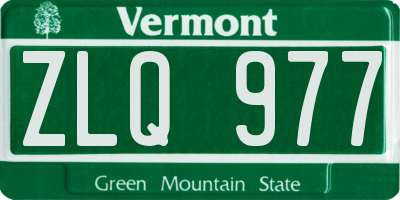 VT license plate ZLQ977
