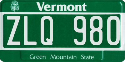VT license plate ZLQ980