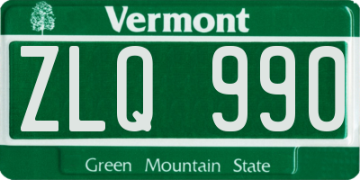 VT license plate ZLQ990
