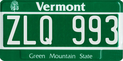 VT license plate ZLQ993