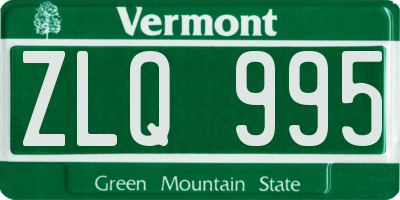 VT license plate ZLQ995