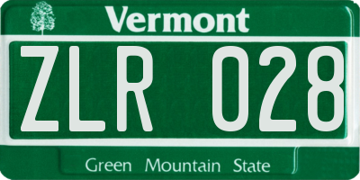 VT license plate ZLR028