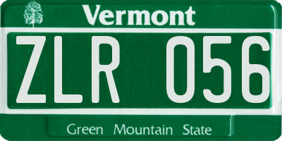 VT license plate ZLR056