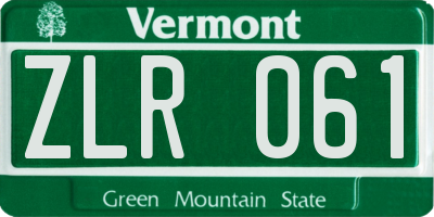 VT license plate ZLR061
