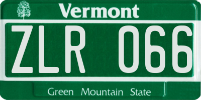 VT license plate ZLR066