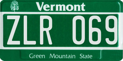 VT license plate ZLR069