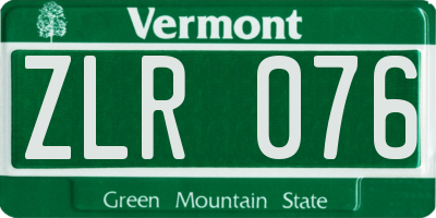 VT license plate ZLR076
