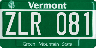VT license plate ZLR081