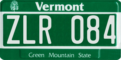 VT license plate ZLR084