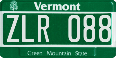 VT license plate ZLR088