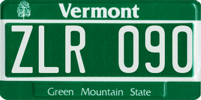 VT license plate ZLR090