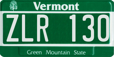 VT license plate ZLR130