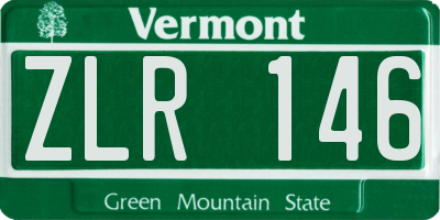 VT license plate ZLR146